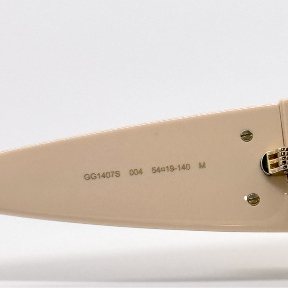 NEW GUCCI GG1407S 004 BEIGE BROWN OVERSIZED WOMEN SUNGLASSES GUCCI - Picture 8 of 11